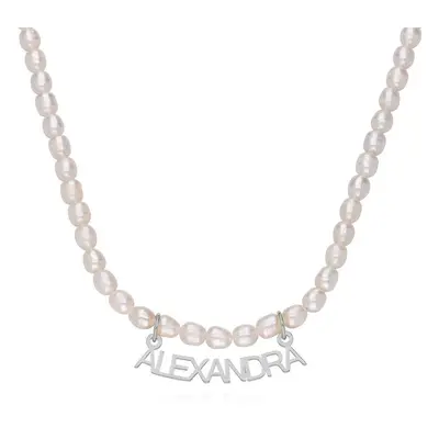 MYKA Pearl Name Necklace in Sterling Silver