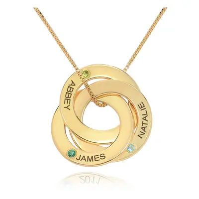 Russian Ring Necklace with Birthstones in 18ct Gold Vermeil