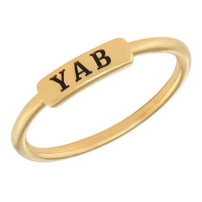 Stackable Nameplate Ring in 18ct Gold Plating