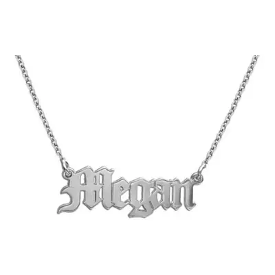 Double Thickness Old English Style Gothic Name Necklace in Sterling Silver