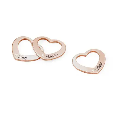 Diamond Heart Pendant for Chelsea Bangle Bracelet in 18ct Rose Gold Plating