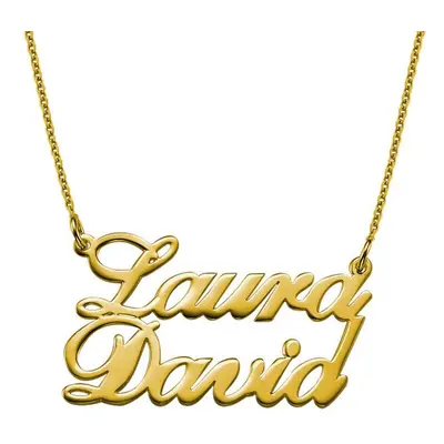 Two Name Pendant Necklace in 18ct Gold Plating