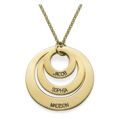 Personalised Jewellery for Mums -Three Disc Necklace in 18ct Gold Plating