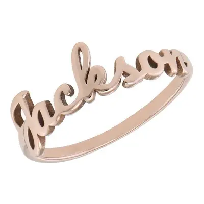 Script Name Ring in 18ct Rose Gold Plating