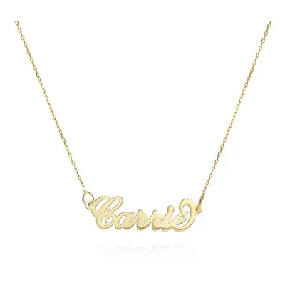 Small Carrie Name Necklace in 14ct Solid Yellow Gold