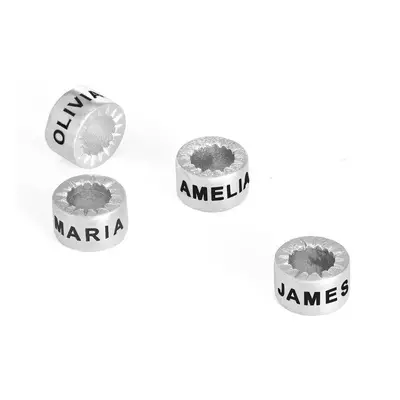 Custom Engraved Beads for Linda Jewellery in Sterling Silver