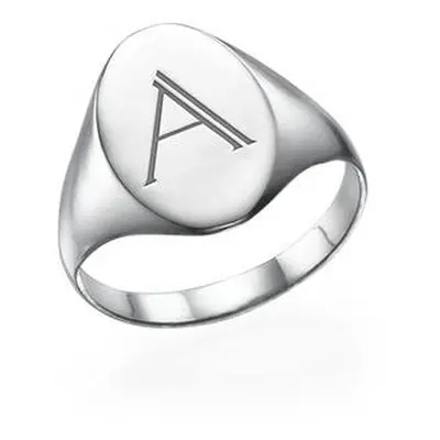 Initial Signet Ring in Sterling Silver