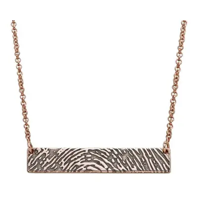 Fingerprint Bar Necklace with Back Engraving in 18ct Rose Gold Plating