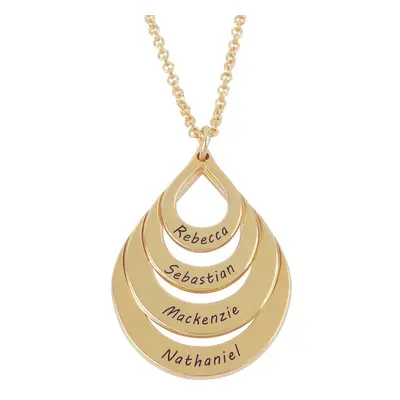 Engraved Four Drops Family Necklace in 18ct Gold Vermeil