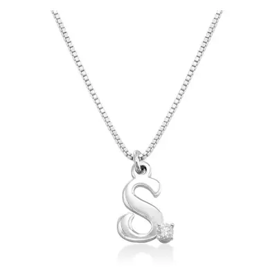 Diamond Initial Necklace in Sterling Silver