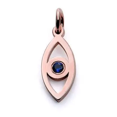 Linda Vertical Evil Eye Pendant in 18ct Rose Gold Plating