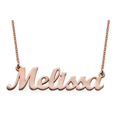 Script Name Necklace in 18ct Rose Gold Plating