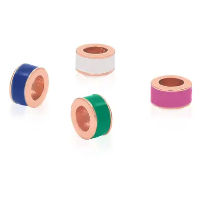 Colored Enamel Beads in 18ct Rose Gold Plating