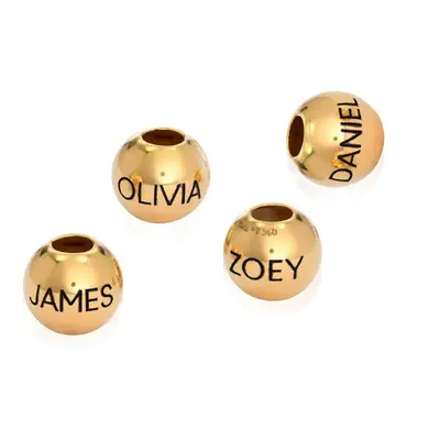 Round Engravable Bead in 14ct Solid Yellow Gold