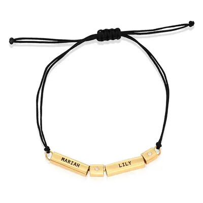 Modern Tube Bracelet with Diamonds in 18ct Gold Plating