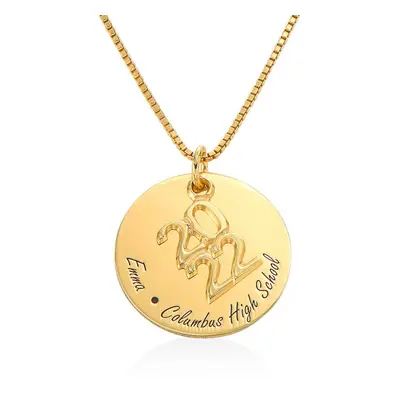 Engraved Graduation Necklace in Gold Vermeil