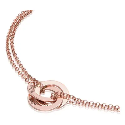 Lucy Russian Ring Bracelet with Diamonds in 18ct Rose Gold Plating