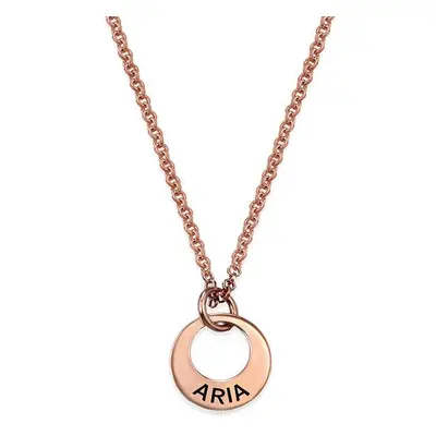 Tiny Mini Disc Necklace in 18ct Rose Gold Plating