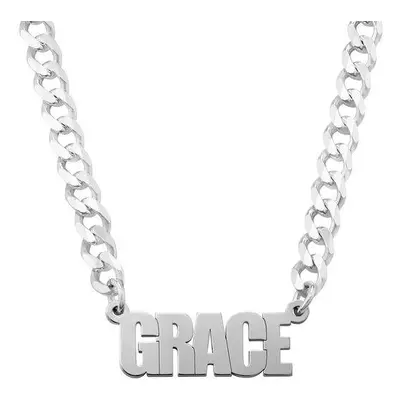 Thick Chain Name Necklace in Sterling Silver