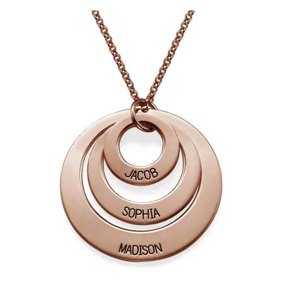 Personalised Jewellery for Mums -Three Disc Necklace in 18ct Rose Gold Plating