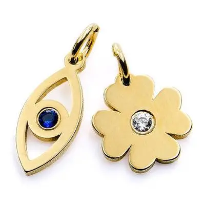 Linda Evil Eye and Clover Pendant in 18ct Gold Vermeil