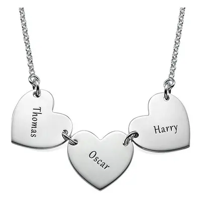 Mother Necklace with Kids Names - Heart Shaped