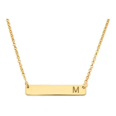 Horizontal Bar Necklace with Initial in 18ct Gold Plating