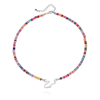 Rainbow Magic Girls Arabic Name Necklace in Sterling Silver