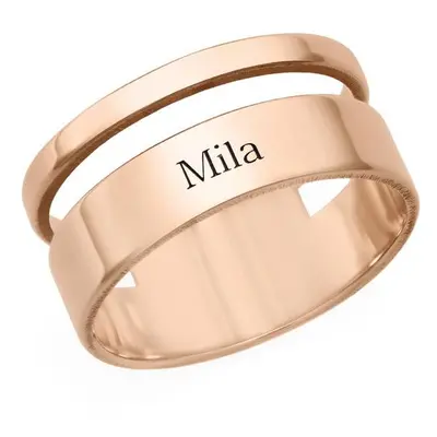 Asymmetrical Name Ring with in 18ct Rose Gold Plating