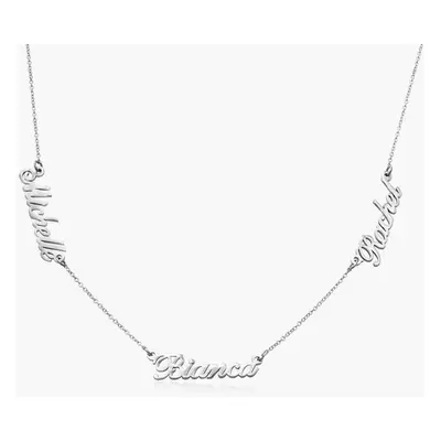 Heritage Multiple Name Necklace in 14ct Solid White Gold