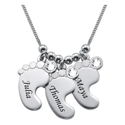 Mom Jewelry - Baby Feet Necklace in Premium Silver