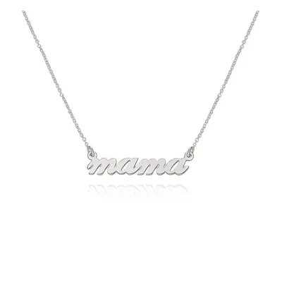 Mama Cursive Necklace in Sterling Silver