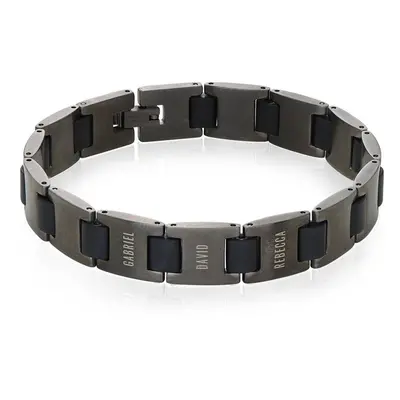 Edge Men's Bracelet in Black Stainless Steel