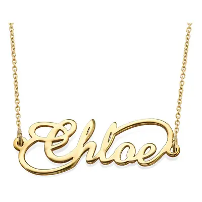 Infinity Style Name Necklace in 14ct Solid Yellow Gold