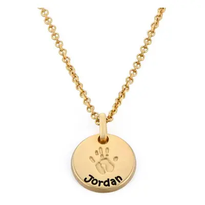 Baby Hand Engraved Charm Necklace in 18ct Gold Plating