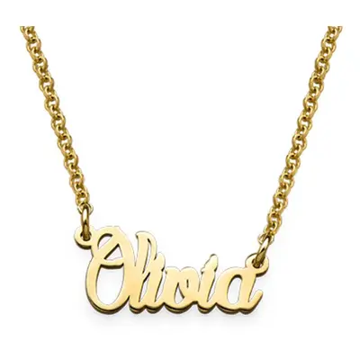 Tiny Name Necklace in Gold Plated Extra Strength Silver