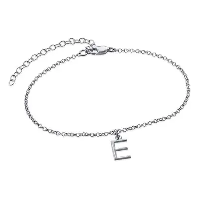 Anklet with Initial in Sterling Silver