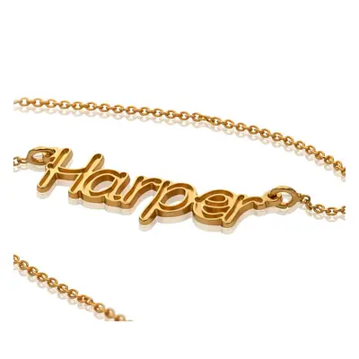 Riley Embossed Name Necklace in 18ct Gold Vermeil