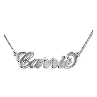 Small 14ct White Gold Carrie Name Necklace with Twist Chain