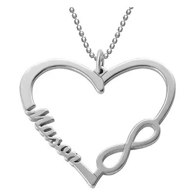 Personalised Heart Infinity Necklace