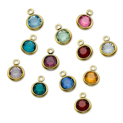 Birthstones with 18ct Gold Plated Lining