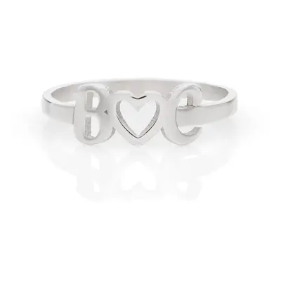 I Heart You Initial Ring in Sterling Silver