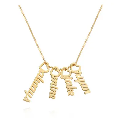 Heart Drop Vertical Name Necklace in 18ct Gold Plating