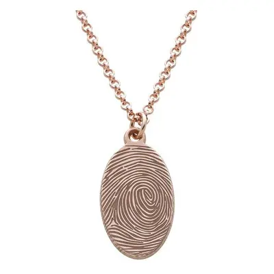 Fingerprint Oval Necklace with 18ct Rose Gold plating