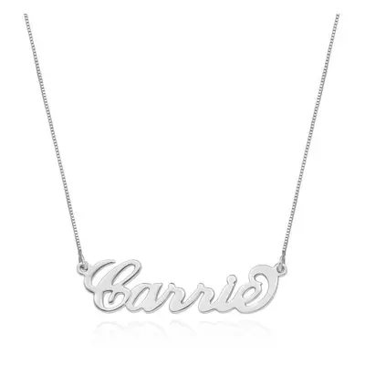 Small Carrie Name Necklace in 14ct Solid White Gold