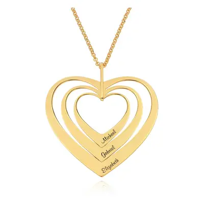 Family Hearts Necklace in 18ct Gold Plating