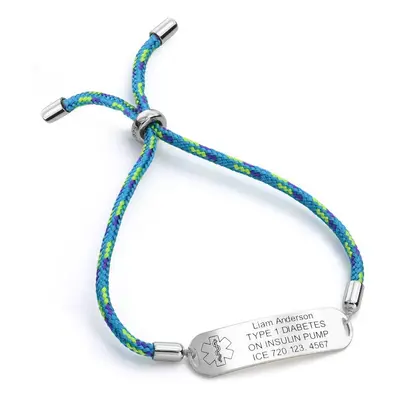 Medical ID Bracelet for Kids in Sterling Silver