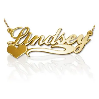 Side Heart 14ct Gold Name Necklace