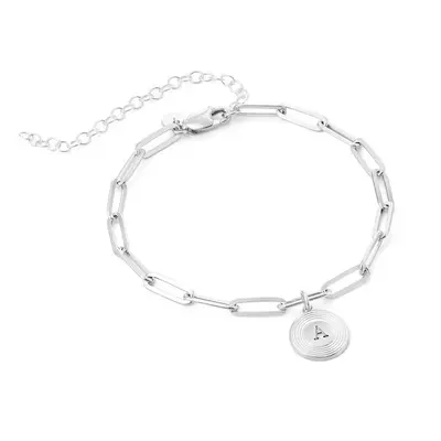 Odeion Initial Link Chain Bracelet / Anklet in Sterling Silver