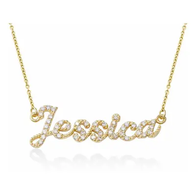 Pave Diamond Name Necklace in 14ct Solid Yellow Gold